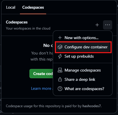 Codespaces UI